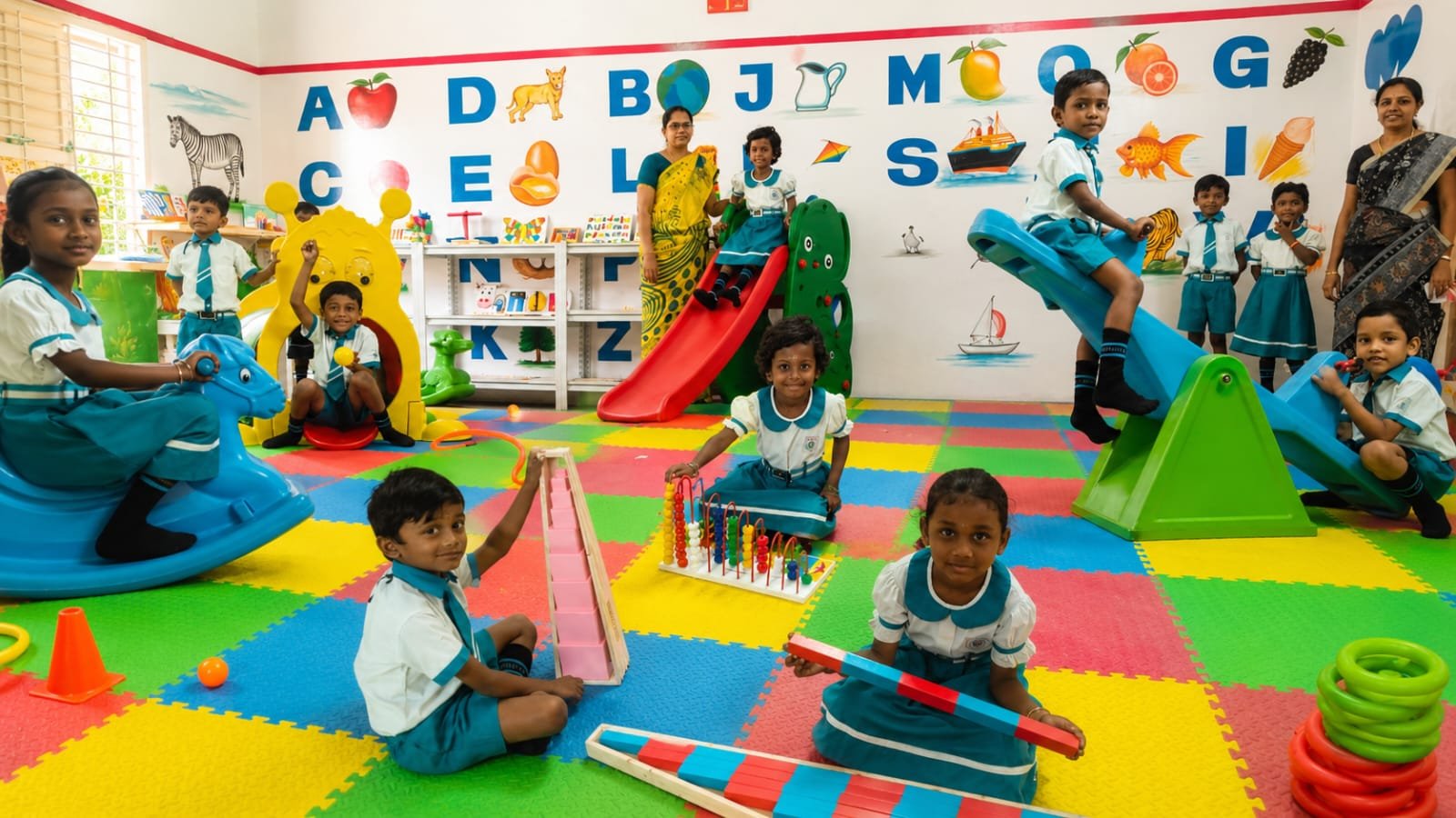 Safire Montessori students learning through play
